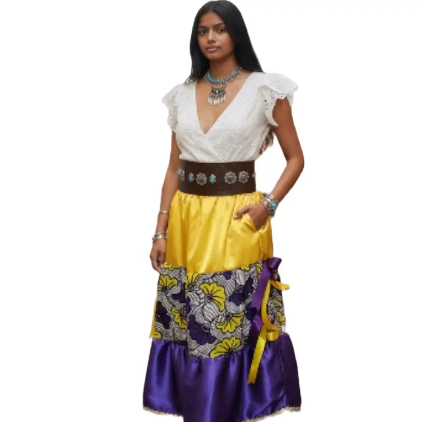 Rachachadesigns 3 Tier Ribbon Skirt Satin and Cotton