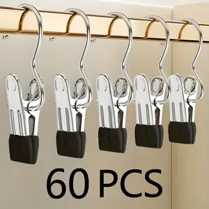 Clothes Pins 30/60-Pack Laundry Hook Hangers Clothes Hanger Clips for Closet Organizer Socks Towels Clips Heavy Duty Clothespins Bulk Clothes Hanger Clips for Wardrobe Travel Pants Socks Handbag