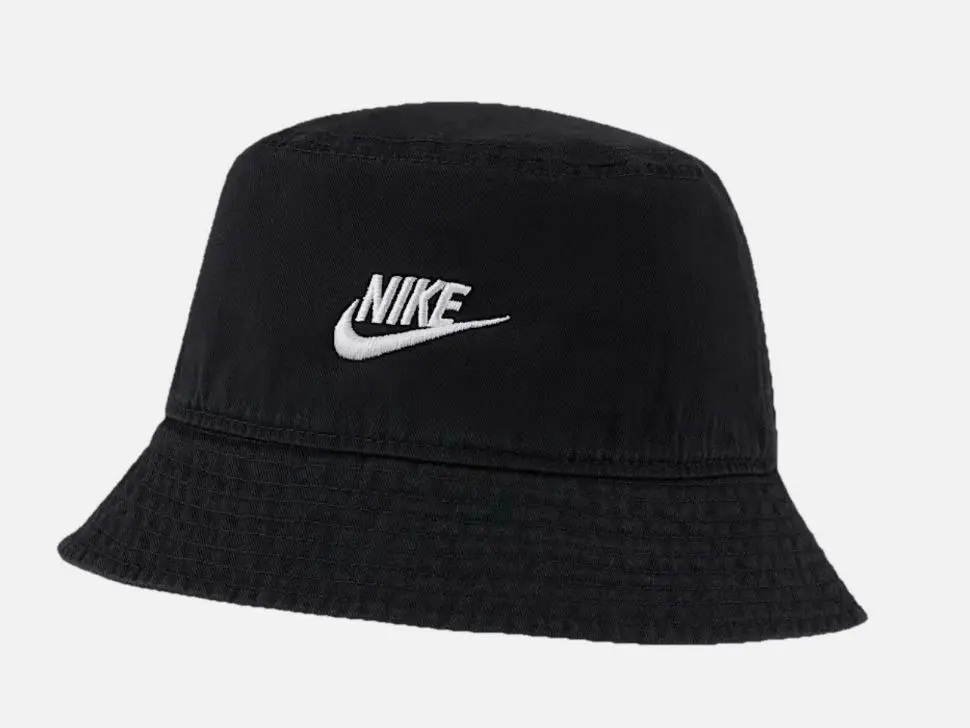 Nike Futura Washed Unisex Cotton Bucket Hat - Basic, Casual Hat, Sporty Chic, Everyday Wear, Size M-L (Logo)