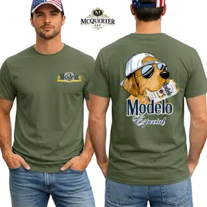 Modelo Dog Shirt, Beer Drinking Dog Graphic Tee, Modelo Especial Back Print, Funny Beer Lover Gift, Country Party Apparel for Men and Women.