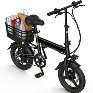 500W Motor Electric Bike , 14” Folding Electric Bicycle , 20MPH Top Speed, 36V 12Ah Removable Battery, 35-Mile Range, Adjustable Handlebar & Seat, 3 Riding Modes
