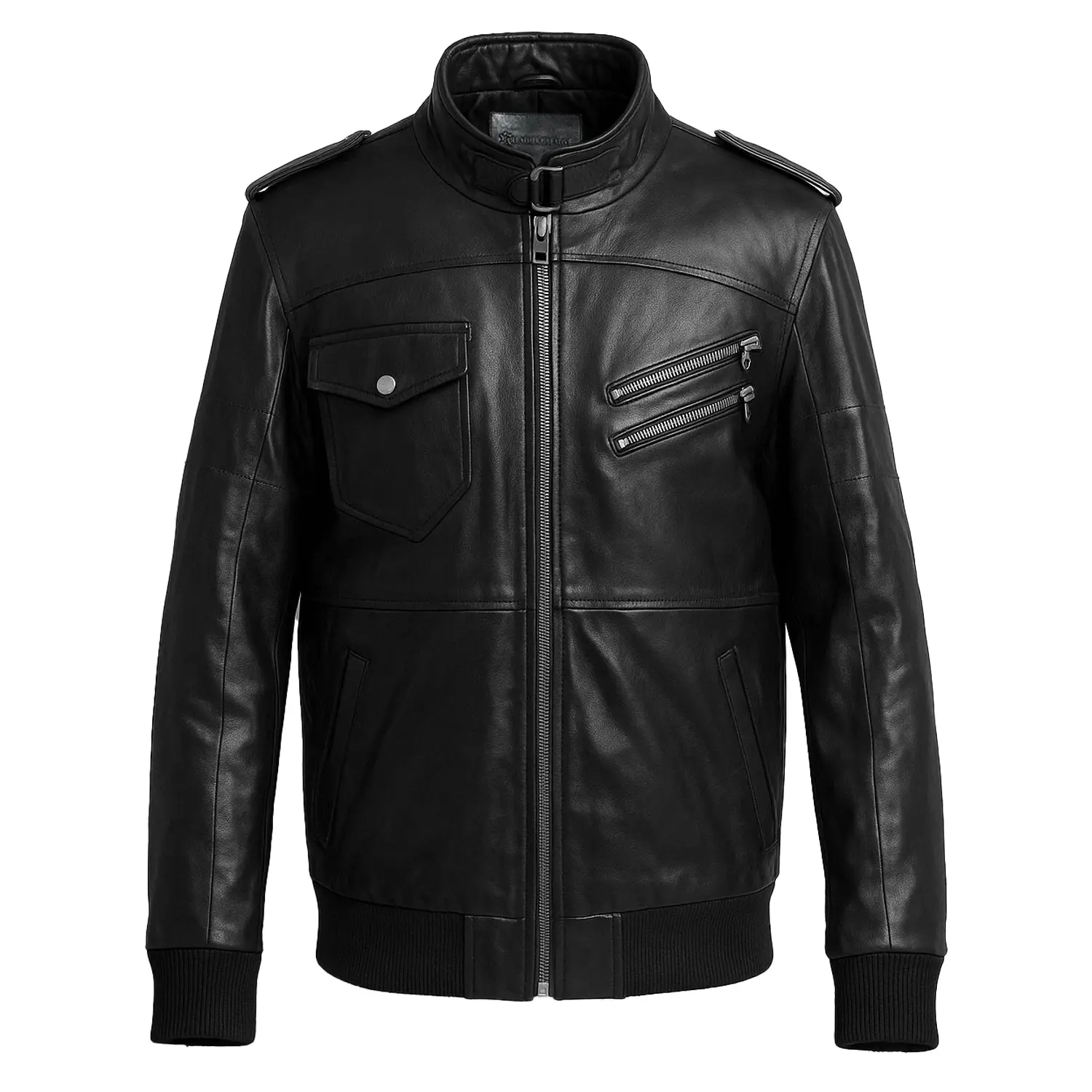 Men's Hooded Motorcycle Leather Jacket - Dual-Mode Pure Sheep Leather, Detachable Hood, Zip & Flip, All-Season Wear, Functional Pockets