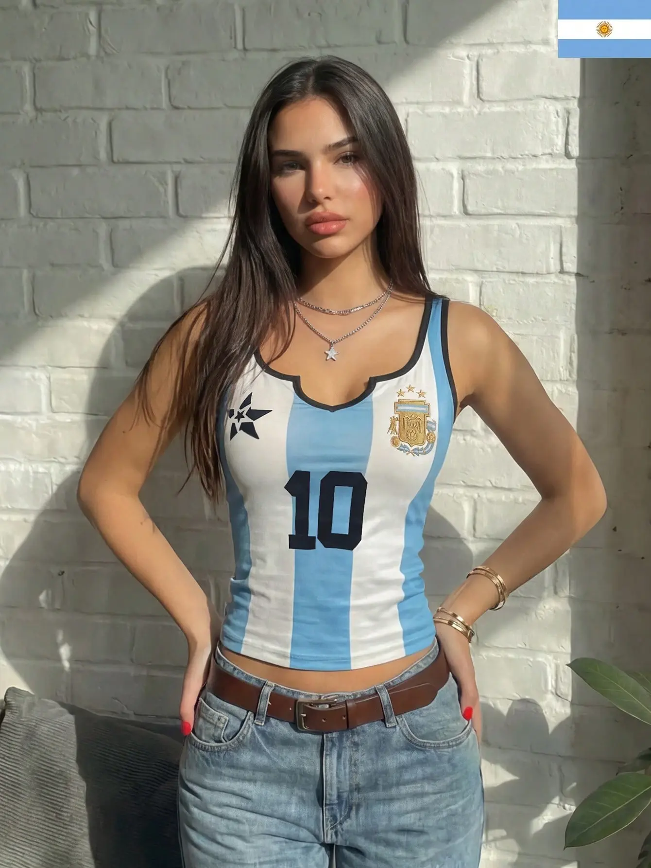 CHICWITHADRI Women's Casual Argentine Mesh Sleeveless Slim Fit Tank Top Summer Outfit Beach Vacation Trendy Y2K Style