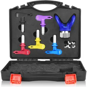 6Pcs Reversible Spray Nozzle Tips,Airless Spray Tips,Airless Spray Gun Nozzle,Tip Guard and Airless Spray Tip Organizer. (211,313,415,517,623)