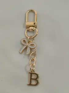 Initial Letter A-Z Bow Charm Keychain – Personalized Bag Charm Pendants, Cute Bag Decoration & Bag Chain Charms for Backpack Purse, Ideal for Custom Gifts & Daily Style, Keychain For Bags