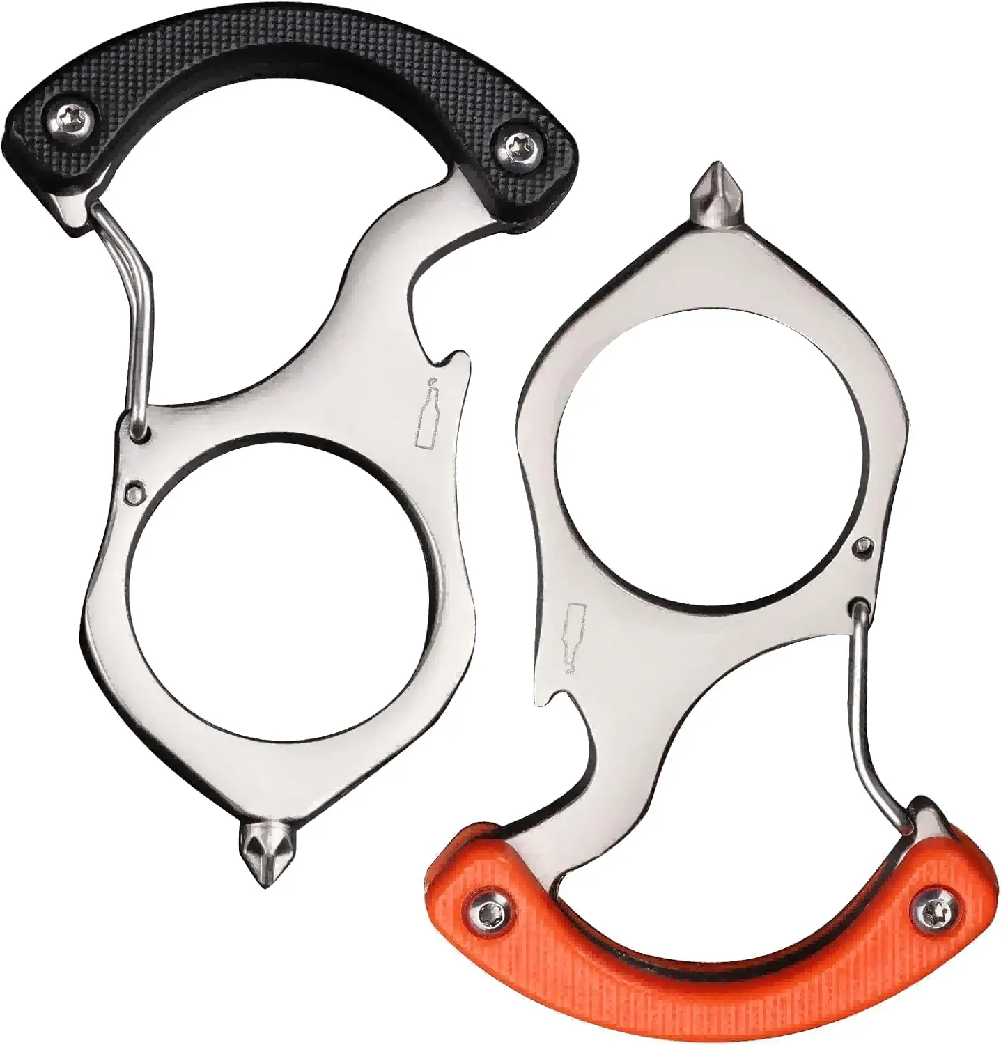 2 Pcs Multifunctional EDC Keychain Versatile Outdoor Tool Stainless Steel Window Breaker & Bottle Opener Convenience Portable Metal Backpack Belt Accessory Camping Hiking Climbing Jogging Gift for Outdoor Enthusiasts Drivers