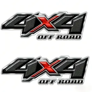 2-Pack 4X4 Off-Road Pickup Truck Decals – PET Material, Waterproof, Sunproof, Car Bumper & Rear Window Camping Stickers
