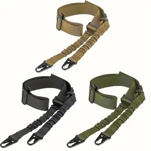 Adjustable 2-Point Sling Shoulder Strap For Outdoor - Durable Nylon With Metal Buckle, Available In Khaki, Green, Black - Ideal For Fishing, Accessories