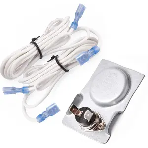 Magnetic Automatic Thermostat Sensor Switch with High Temperature Rated Wiring for Fireplace and Stove Blower Fan Kit, Automatic Snap Disc Thermostat Sensor Replacement