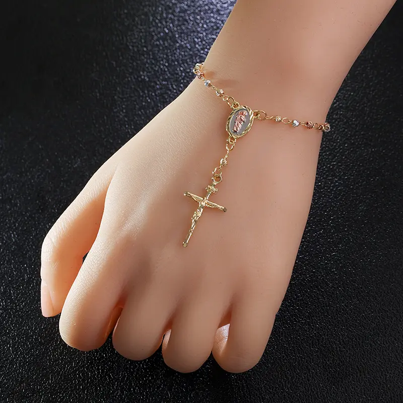 Handmade San Benito Protection Adjustable Benedictine Wrist Bracelet - Stackable Bracelets, Trendy Jewellery Accessories, Faith Wear Jewelry, Car-Ready Decor, Gifts for Boyfriend, Spiritual Commemorative Bangle