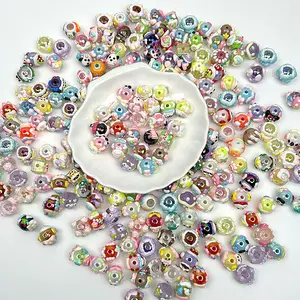 50PCS Hand-Painted Mixed Beads, Vibrant Colors for DIY Crafts & Jewelry Making, Ideal for Embellishments (Note: Mixes Vary, Picture May Not Be Accurate)