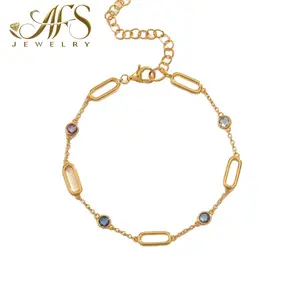 Multicolor Spinel Bracelet Gold Plated 925 Sterling Silver Trendy For Women Cute Fashion Gemstone Jewelry Birthday Gifts