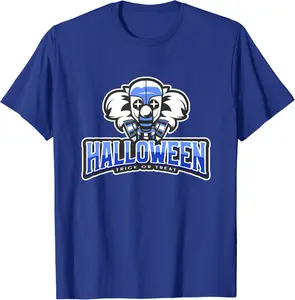 Mens Royal Blue Halloween Tshirt Men Scary Clown Tshirt Halloween T-Shirt - Janessaho Shop 93B0B77C3PRK