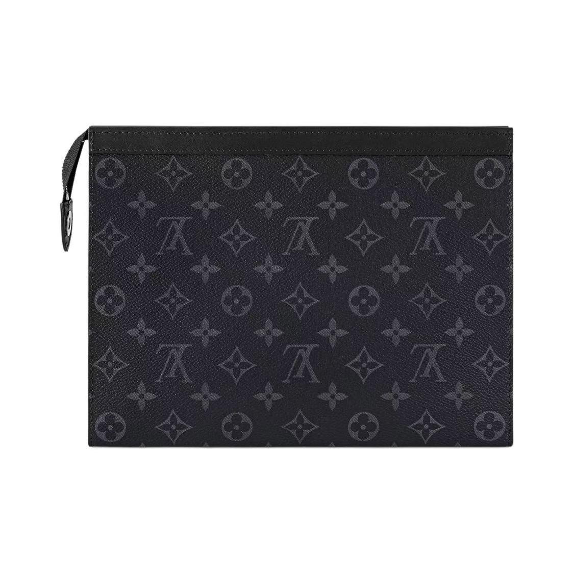 Pre-owned Louis Vuitton Pochette Voyage, Classic Monogram Print, Zipper Closure, Coated Canvas Clutch & Toiletry Bag