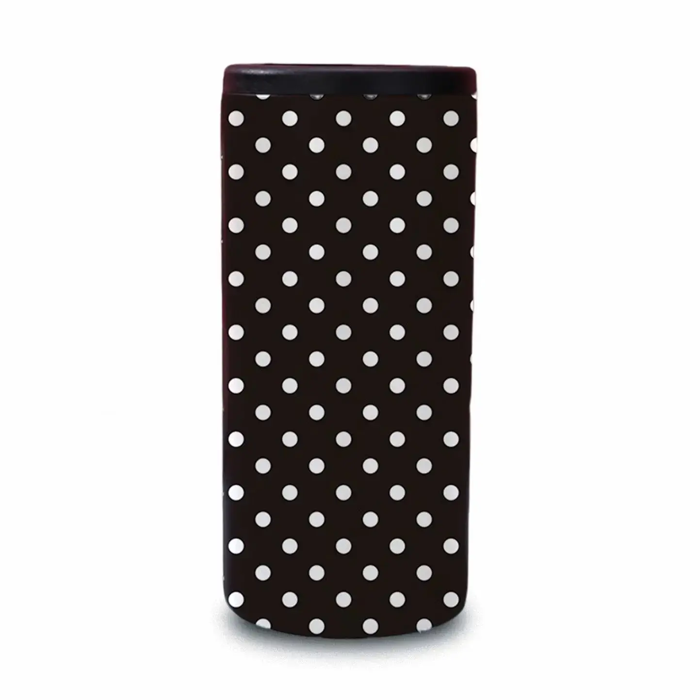 Black & White Polka Dot Slim Can Coozie