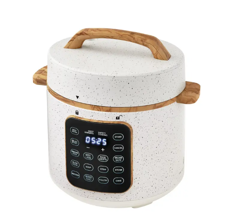 The Pioneer Woman Linen Speckle 6-Quart Pressure Cooker with Touch Control Display The Pioneer Woman Linen Speckle 6-Quart Pressure Cooker with Touch Control Display
