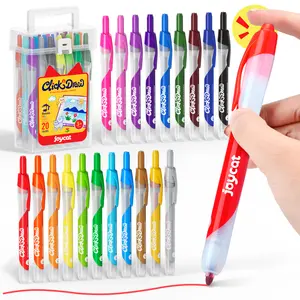 JoyCat Click Washable Markers with Retractable Tips, Ideal Arts and Crafts Supplies, Coloring Markers, Water Color Marker, Easter Gifts for Kids & Adults