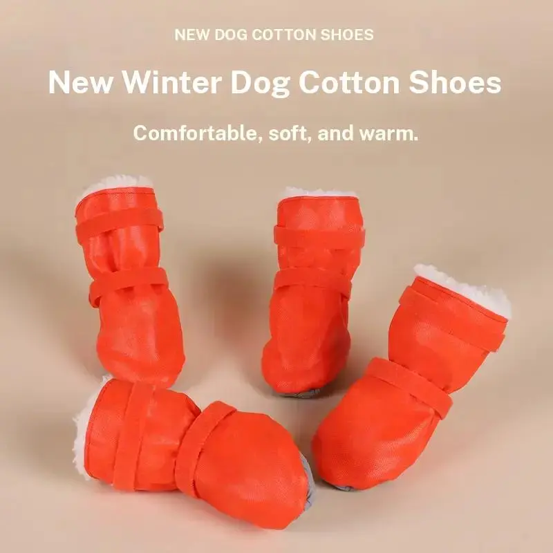 New Winter Dog Shoes with Non-Slip, Warm, Soft Soles for Pet Dogs - Waterproof, Non-Slip, and Durable Dog SlippersPet Cotton Slippers for Winter Warmth - Non-Slip Indoor Boots for Dogs and Cats, Soft and Comfortable, Home Insulation