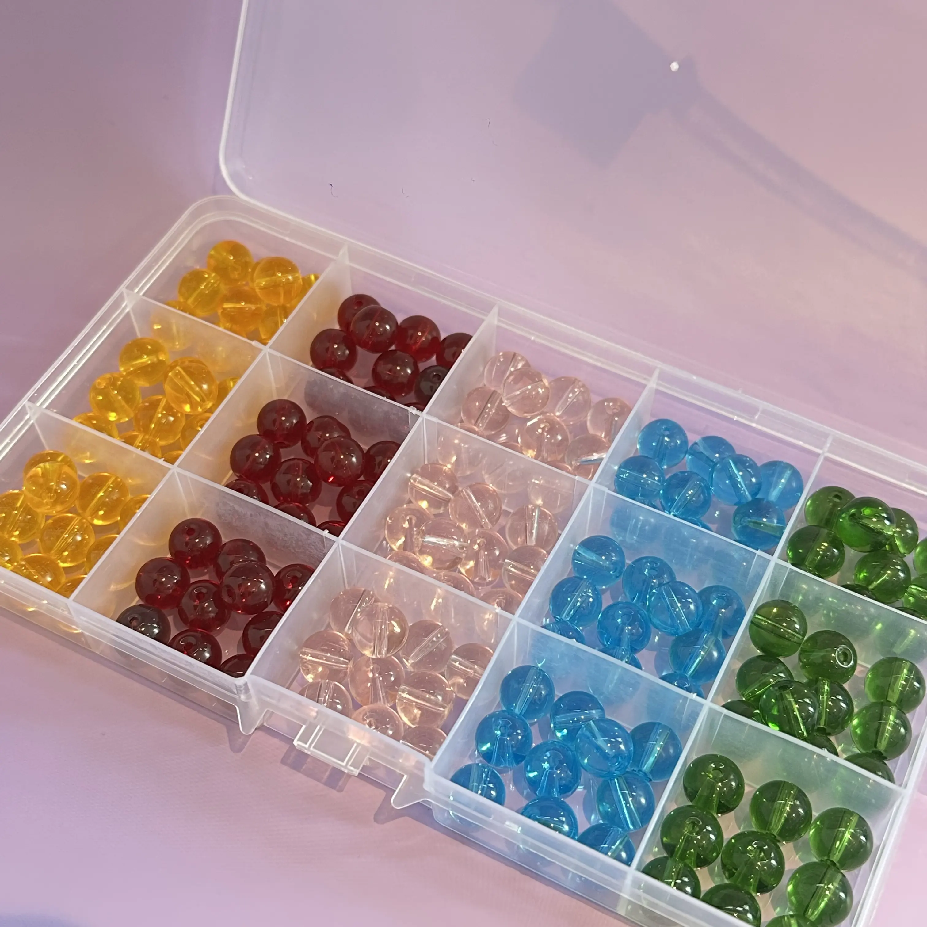 【B66】【Ultra Clear Glass Beads】Premium 10mm Rainbow Mix For DIY Jewelry Making