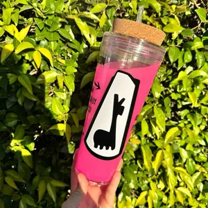 Kuzco Poison 24 Ounce Acrylic Tumbler with Straw Double Walled Sturdy Cup for Cold Drinks Fits Cupholders Handmade with High Quality Resistant Vinyl - Bottle