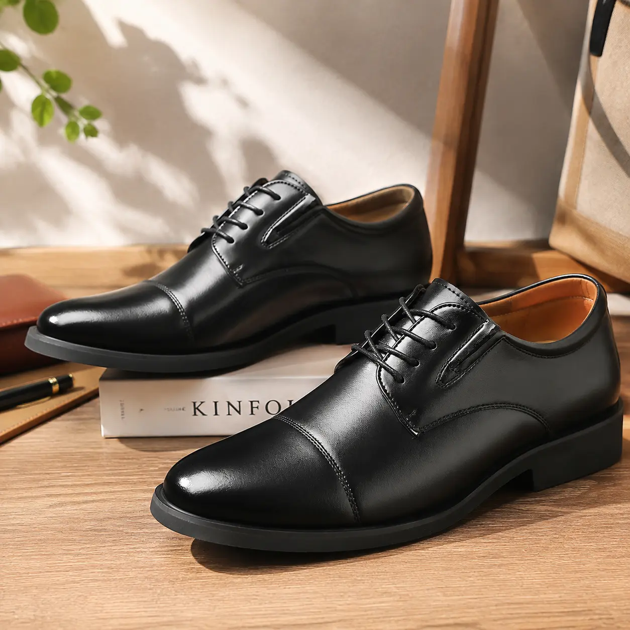 Men's Dress Shoes Classic Business Casual Oxford Shoes Premium Look Lace Up Leather Formal Shoes Office Footwear Work Office Shoes