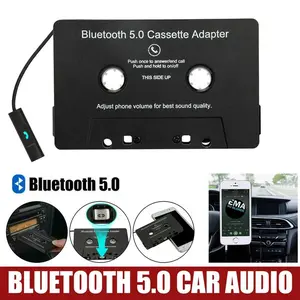 Bluetooth 5.0 Rechargeable Wireless Car Cassette Radio Device - MP3 Player, Handsfree Audio Stereo with Phonebook Compatibility for iPhone