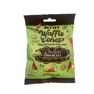 Mini Waffle Cones Dubai Chocolaty Loaded With Pistachio and Chocolate Flavored Creme - 1 Bag 1.7 oz