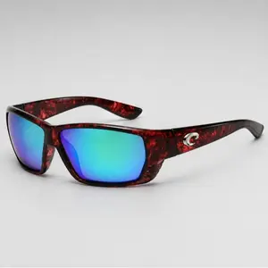 Costa Del Mar Polarized Sunglasses Blue Mirror Lens, Red Tortoise Frame, Choice For Men.