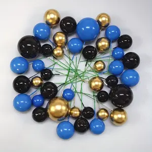 15pcs Cake Ball Decorations, Perfect for Birthday, Wedding, Anniversary, Singles Party, Thanksgiving, Christmas, Blue Mix