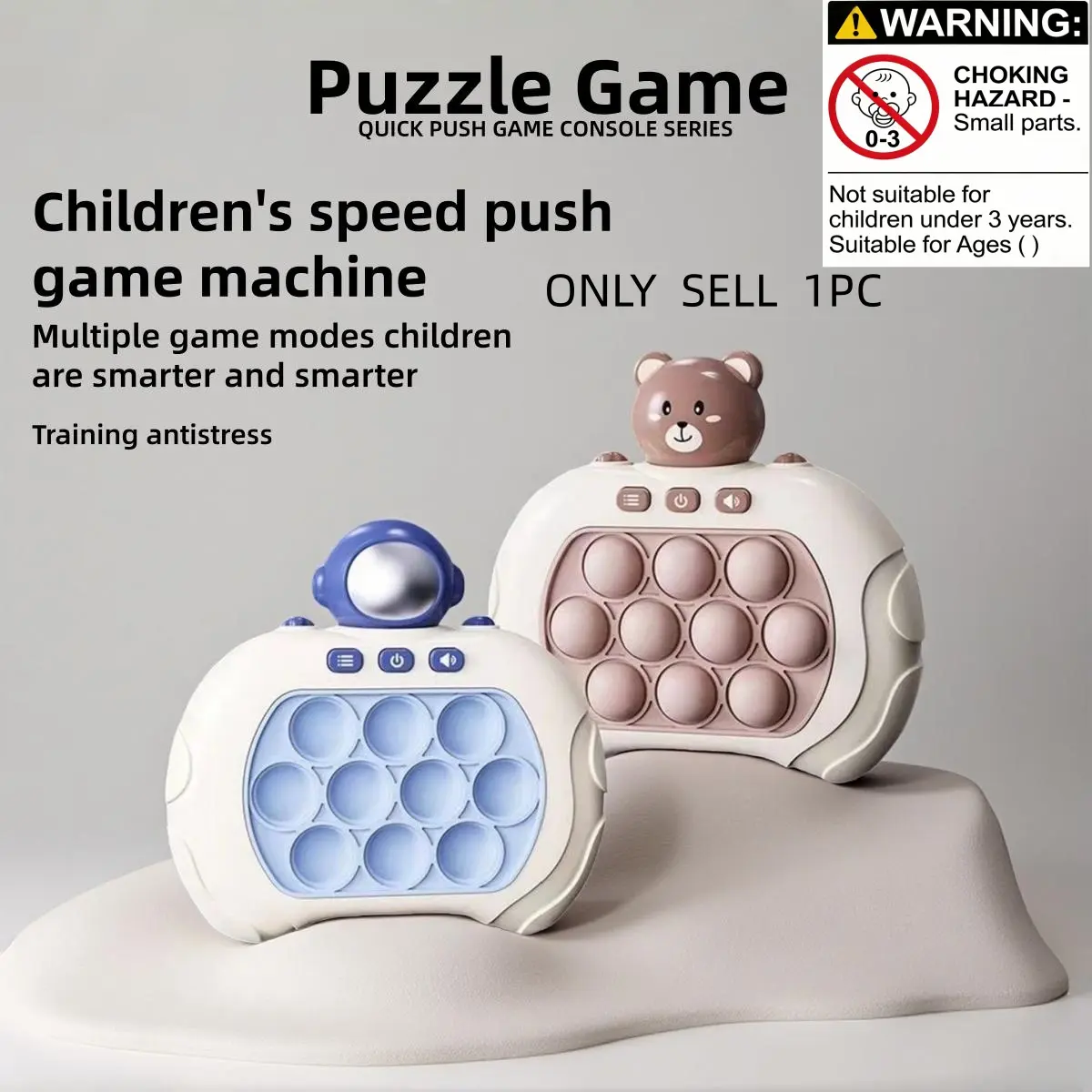 Intelligence Toy Game Machine, Stress Relief Tool Fidget Logic Focus Training, Suitable for Boys & Girls Ages 3+ (requires Batteries)