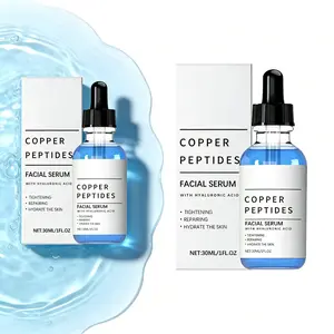 [US seller]GHK-Cu Copper Peptide Serum with Hyaluronic Acid, Anti-Aging Face Serum for Firming & Wrinkle Smoothing, Deep Hydrating & Nourishing, Fragrance-Free 30ml, Vegan & Cruelty-Free Skin Care for All Skin Types Men & Women