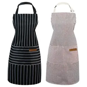 2 Pieces Aprons for Women with Pockets, Aprons for Men,Womens Kitchen Apron, Cooking Apron Adjustable Bib ChefApron(Unisex) Black Chef Adjustable Kitchen Pocket