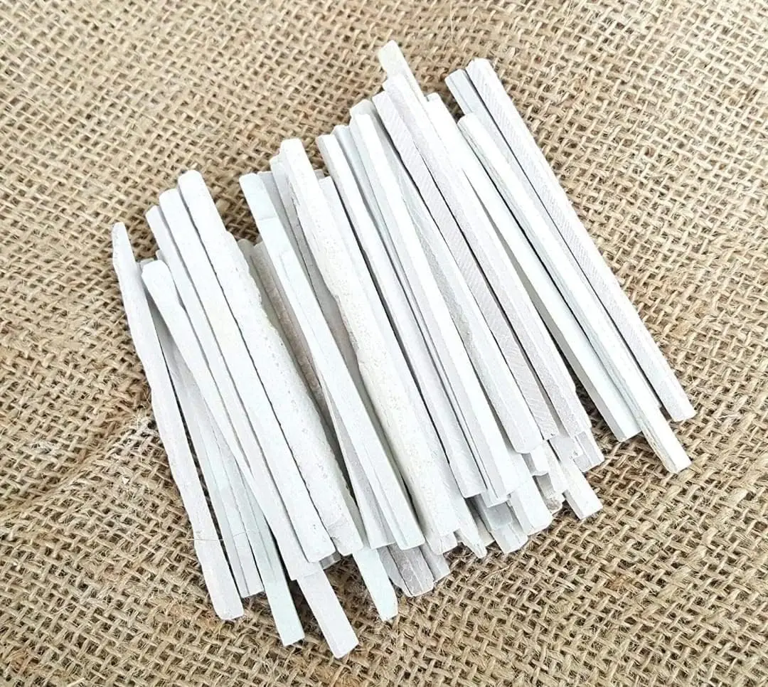 White Slate Pencils (250g) - Natural Limestone Chalk Bars | Thin Slate Pencils | Earthy Goodies Premium Broken Slate