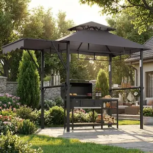 Durable Outdoor Grill Gazebo Canopy for Backyard Barbecue – Sturdy Shelter, Weather-Resistant, Ideal for Patio and Garden, Gray