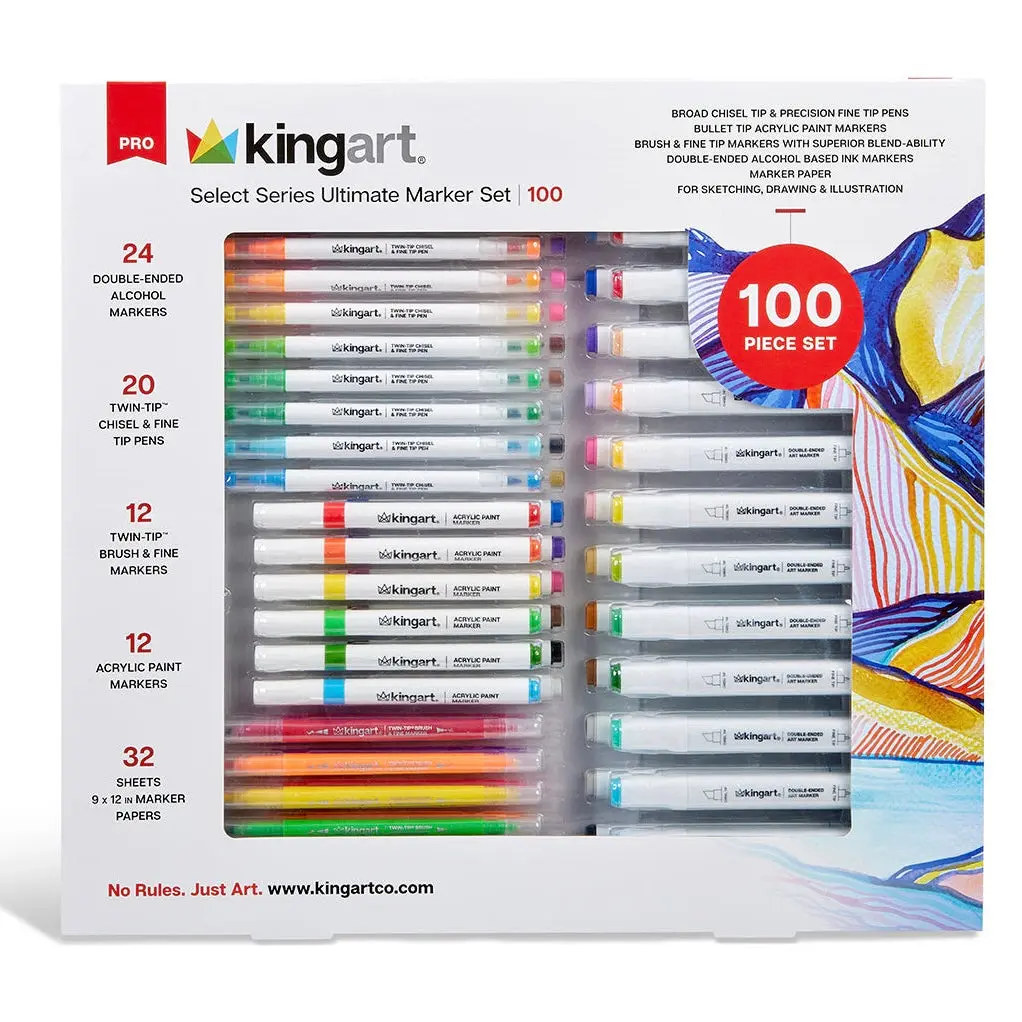 100-Pc Ultimate Brush Marker & Acrylic Marker Set, Office Stationery Writing & Correction Tool for Computers & Office Equipment Use, Brush Markers, Acrylic Markers