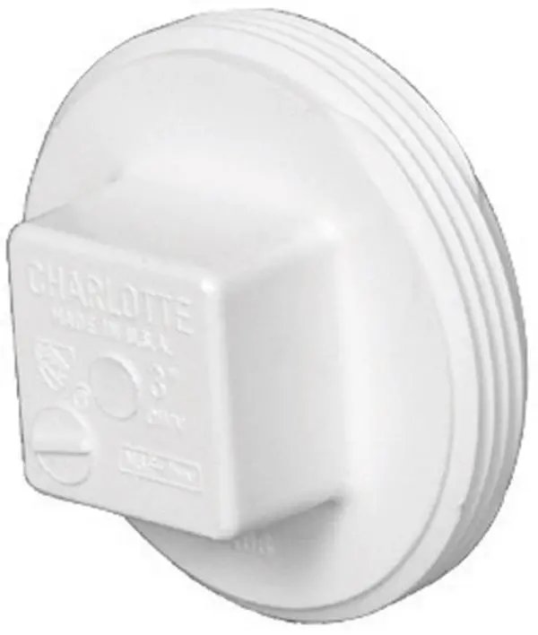 Charlotte Pipe & Foundry PVC001061400HA 6 in. MPT SCH 40 PVC-Dwv Cleanout Plug, Bulk Pack Household Appliance Part, 2" H x 6.7" W x 6.7" L