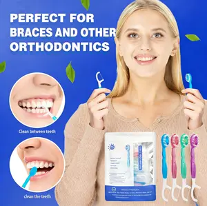 26Pcs/set Portable 5 in 1 Mini Toothbrush, Oral Care Tool for Home & Travel, Pre-pasted Toothbrush & Floss & Pick & Tongue Scraper Toothbrush Kit, Mouth Hygiene Teeth Cleaning Tool, Oral Hygiene Essentials
