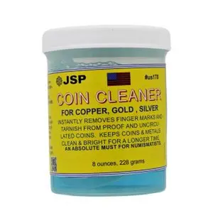 JSP Super Coin Cleaner 16 oz for Copper Gold Silver & Platinum Precious Metals Jewelry Coins Bars Removes Tarnish & Fingerprints