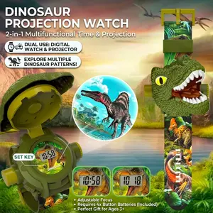 Dinosaur Projection Watch for Kids, 2-in-1 Digital Watch with 24 Dinosaur Images, Adjustable Focus Projector Toy, Screen-Free Fun, Mother's Day Exclusive Deal, Best Children's Day Gift for Boys & Girls Ages 3+