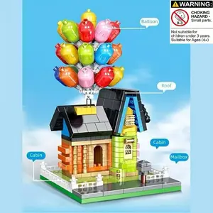Balloon House Building Block Model Set, Brick House Set, Collectible Decoration Display Piece, Beautiful Boxed Holiday Birthday Gift, Beautiful Packaging, Collectible Item