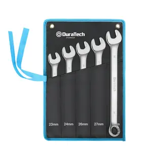 #SpringGlowUp DURATECH Long Pattern Combination Wrench Set, Metric, 5-Count, 12 Point, CR-V Steel, with Pouch