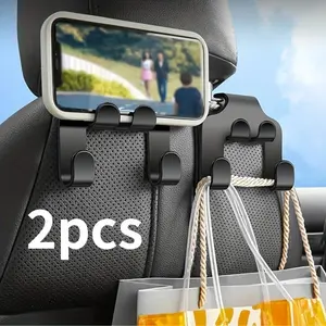 2pcs Car multifunctional phone holder hook, car interior rear seat multifunctional storage hook, Cell Phone Mount