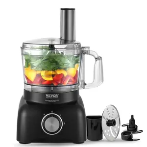 【Summervibes】VEVOR Food Processor,  , 7-Cup Vegetable Chopper for Chopping, Mixing, Slicing, and Kneading Dough, 350 Watts Stainless Steel Blade Professional Electric Food Chopper, Easy Assembly & Clean, Black