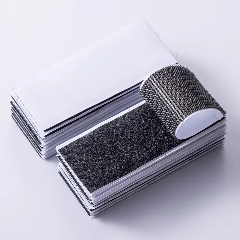 30 Sets Adhesive Square Hook and Loop Tape Sticky Back Fastener for Indoor or Outdoor Use Black 1.2in x 3.15in No Holes No Screws