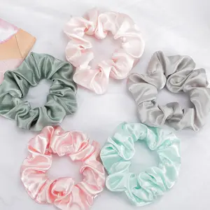 Silk Scrunchies Large Scrunchies for Women Bright&Neutral Colors Satin Scrunchies Soft Hair Scrunchies 1 Piece