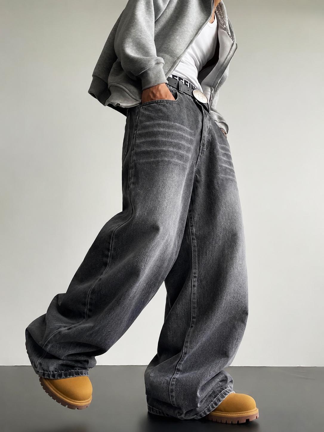 Vintage Washed Baggy Jeans for Men Women, Loose Fit Wide Leg Denim Pants, Y2K Streetwear Straight Leg Trousers, Retro Distressed Casual Jeans with Pockets, Unisex Hip Hop Skater Pants for Daily Wear, Travel, Party and Urban Outfits Everyday Wear