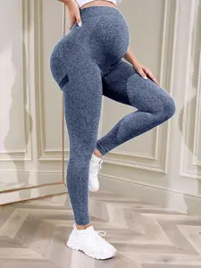 Women's High Waist Maternity Yoga Pants, Tight-Fitting Stretchy Comfortable Breathable Design for Spring & Fall Casual Daily Wear, Prenatal Maternity Clothing