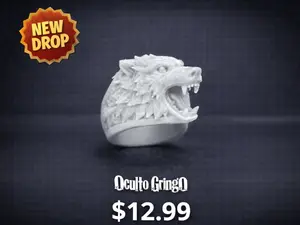 Savage Wolf Head Ring – Detailed Viking Style Statement Ring