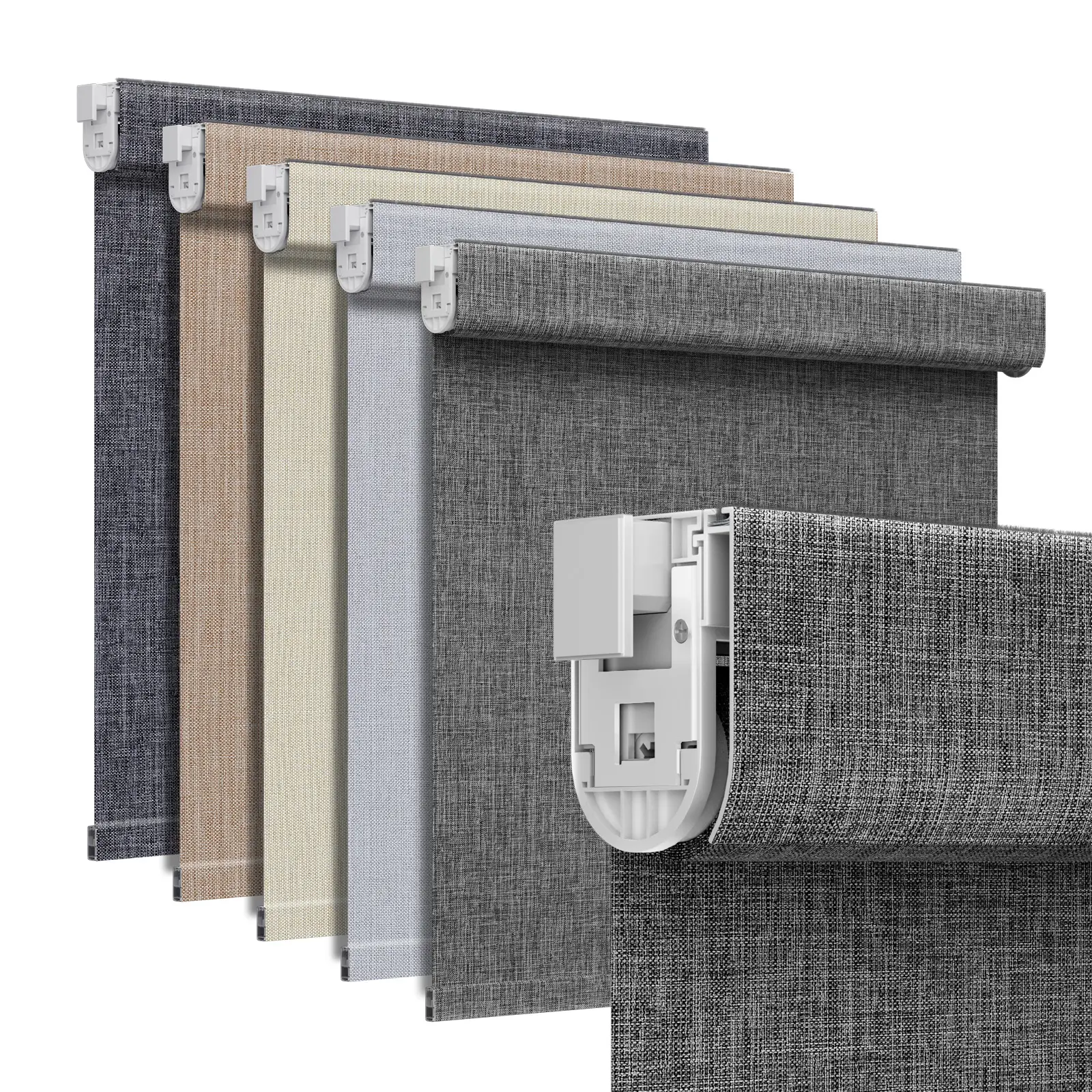 Grandekor Cordless Blackout Roller Shades - No-Drill, No-Tools Light Blocking Blinds with Free-Stop, UV Protection, Wrinkle Resistant, Anti-Wrinkle Custom-Fit Blackout Window Cover for Home, Office