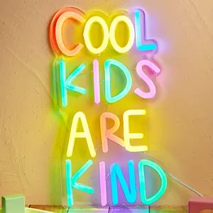 Cool Kids Are Kind Neon Sign, Led Neon Light, Bedroom Decor Light, Indoor Lighting, USB Powered, No Plug Needed, Christmas New Year Gift, Gift Choice, Two Sizes Available, Indoor Decorative Light, Led Lights Bedroom